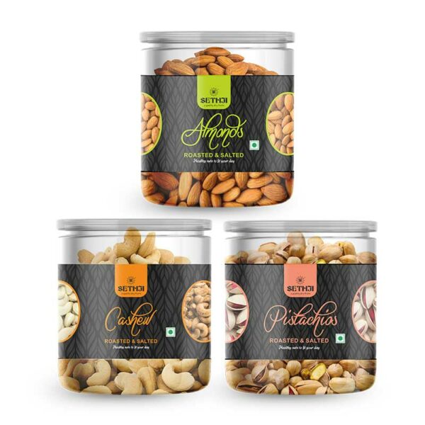 Roasted Salted Almonds, Cashew, Pistachios