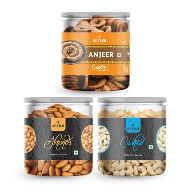 Almonds, Cashew, Anjeer
